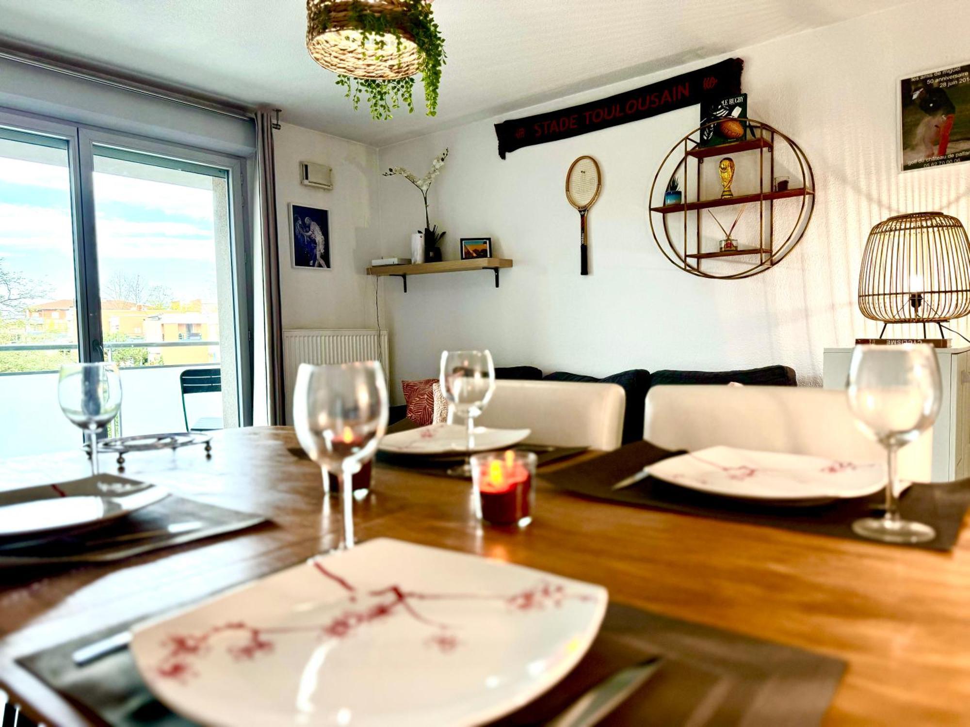 Bel Appartement T3 De 60M2 Avec Parking, Terrasse, Proche Du Metro Et Du Periph Toulouse Dış mekan fotoğraf