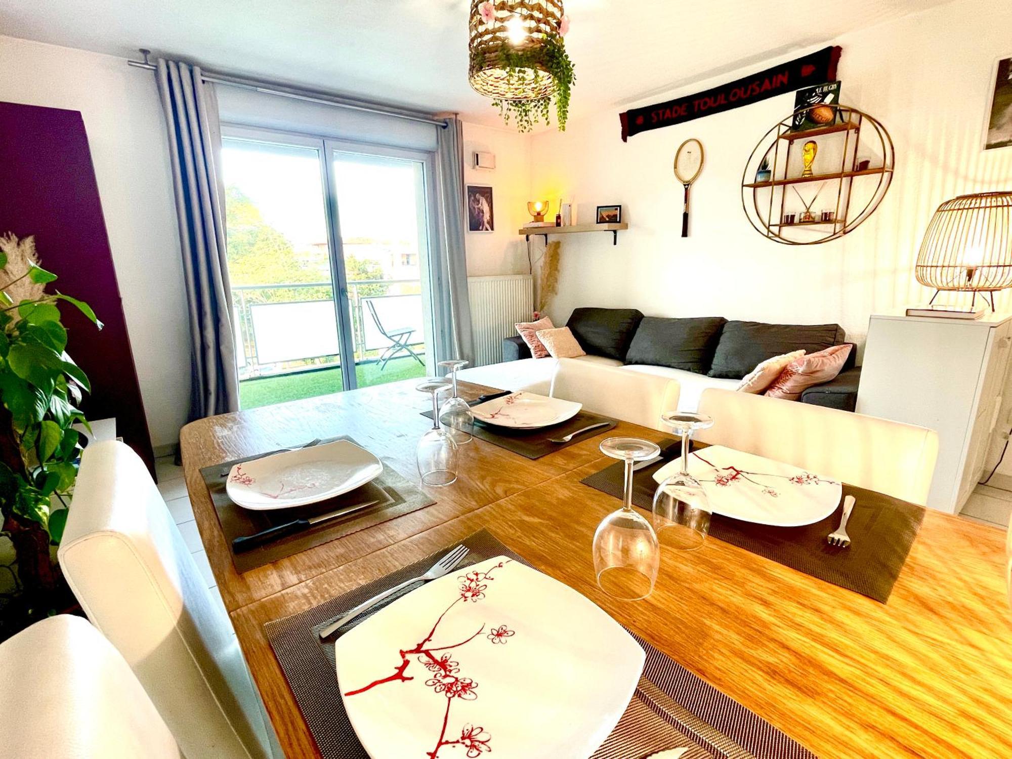 Bel Appartement T3 De 60M2 Avec Parking, Terrasse, Proche Du Metro Et Du Periph Toulouse Dış mekan fotoğraf